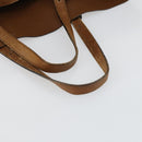 GUCCI Tote Bag Leather Brown Silver Auth 160133-7
