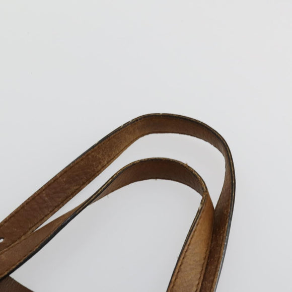 GUCCI Tote Bag Leather Brown Silver Auth 160133