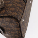 Christian Dior Romantic Trotter Canvas Hand Bag PVC Brown Silver Auth 160136-10