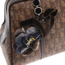 Christian Dior Romantic Trotter Canvas Hand Bag PVC Brown Silver Auth 160136-17