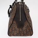 Christian Dior Romantic Trotter Canvas Hand Bag PVC Brown Silver Auth 160136V-4