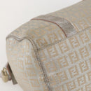 FENDI Zucchino Canvas Hand Bag Silver Auth 160139-14