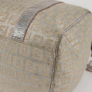 FENDI Zucchino Canvas Handtas Zilver Auth 160139-15