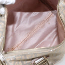 FENDI Zucchino Canvas Hand Bag Silver Auth 160139-11