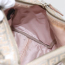 FENDI Zucchino Canvas Hand Bag Silver Auth 160139-20