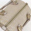 FENDI Zucchino Canvas Hand Bag Silver Auth 160139-6