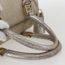 FENDI Zucchino Canvas Hand Bag Silver Auth 160139-7
