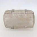 FENDI Zucchino Canvas Hand Bag Silver Auth 160139-5