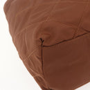 PRADA Chain Quilted Shoulder Bag Nylon Brown Gold Auth 160140-16