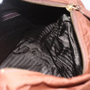 PRADA Chain Quilted Shoulder Bag Nylon Brown Gold Auth 160140-21