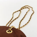 PRADA Chain Quilted Shoulder Bag Nylon Brown Gold Auth 160140-8