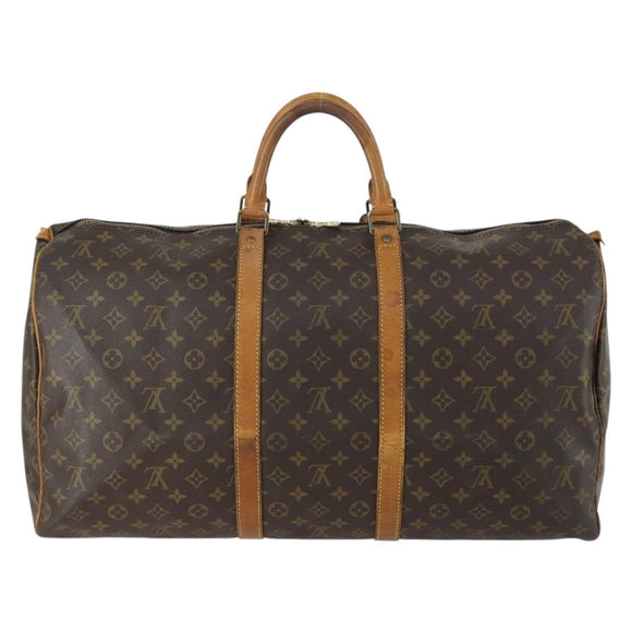 LOUIS VUITTON Monogram Keepall 55 Boston Bag M41424 LV Auth 160147