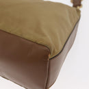 PRADA Shoulder Bag Nylon Beige Gold Auth 160150-15