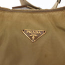 PRADA Shoulder Bag Nylon Beige Gold Auth 160150-18