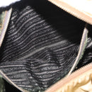 PRADA Shoulder Bag Nylon Beige Gold Auth 160150-23
