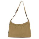 PRADA Shoulder Bag Nylon Beige Gold Auth 160150-13