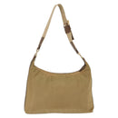 PRADA Shoulder Bag Nylon Beige Gold Auth 160150-2