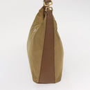 PRADA Shoulder Bag Nylon Beige Gold Auth 160150-3