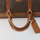CELINE Macadam Canvas Boston Bag PVC Leather Brown Gold Auth 160152-7
