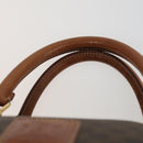 CELINE Macadam Canvas Boston Bag PVC Leather Brown Gold Auth 160152-8
