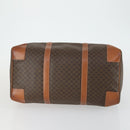 CELINE Macadam Canvas Boston Bag PVC Leather Brown Gold Auth 160152-9