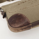 PRADA Shoulder Bag Canvas Beige Silver Auth 160170-11