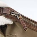 PRADA Shoulder Bag Canvas Beige Silver Auth 160170-15