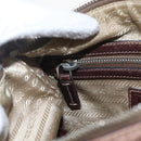 PRADA Shoulder Bag Canvas Beige Silver Auth 160170-17