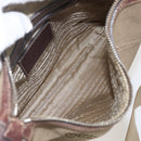 PRADA Shoulder Bag Canvas Beige Silver Auth 160170-18