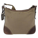 PRADA Shoulder Bag Canvas Beige Silver Auth 160170-3