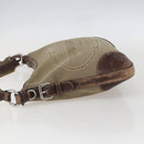 PRADA Shoulder Bag Canvas Beige Silver Auth 160170-4