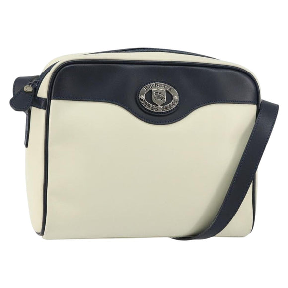 Burberrys Shoulder Bag Leather White Auth 160176
