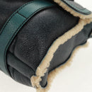 Salvatore Ferragamo Gancini Shoulder Bag Mouton Blue Green Silver Auth 160179V-11