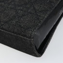 Christian Dior Lady Dior Hand Bag Denim Black Silver Auth 160181-12