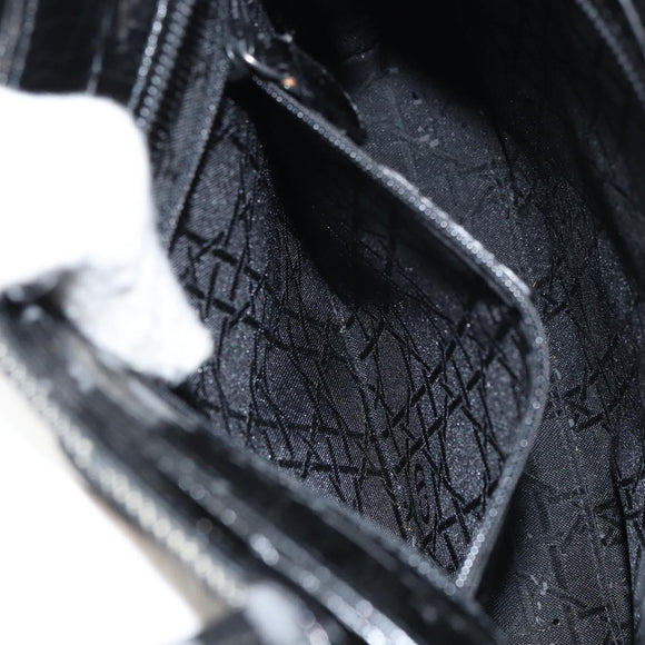 Christian Dior Lady Dior Hand Bag Denim Black Silver Auth 160181