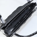 Christian Dior Lady Dior Hand Bag Denim Black Silver Auth 160181-6