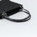 Christian Dior Lady Dior Hand Bag Denim Black Silver Auth 160181-7
