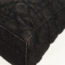 Christian Dior Lady Dior Canage Hand Bag Denim Black Silver Auth 160182-9