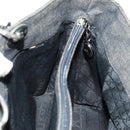 Christian Dior Lady Dior Canage Hand Bag Denim Black Silver Auth 160182-20
