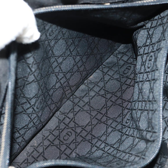 Christian Dior Lady Dior Canage Hand Bag Denim Black Silver Auth 160182