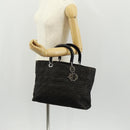 Christian Dior Lady Dior Canage Hand Bag Denim Black Silver Auth 160182-24