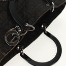 Christian Dior Lady Dior Canage Hand Bag Denim Black Silver Auth 160182-6