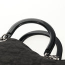 Christian Dior Lady Dior Canage Hand Bag Denim Black Silver Auth 160182-8