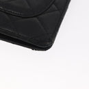 CHANEL Matelasse Long Wallet Lamb Skin Black Gold CC Auth 160185-15