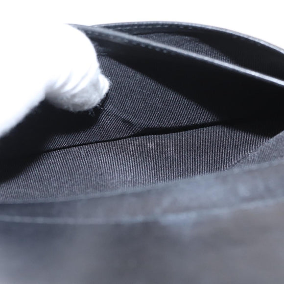 CHANEL Matelasse Long Wallet Lamb Skin Black Gold CC Auth 160185