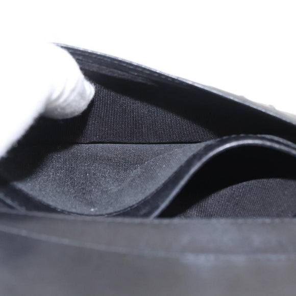 CHANEL Matelasse Long Wallet Lamb Skin Black Gold CC Auth 160185