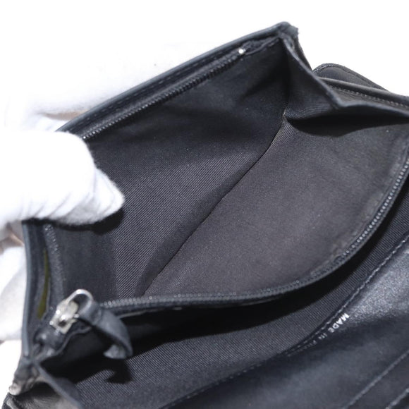 CHANEL Matelasse Long Wallet Lamb Skin Black Gold CC Auth 160185