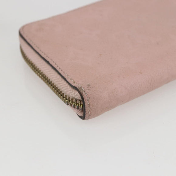 LOUIS VUITTON Empreinte Portefeuille Clemence Wallet Pink M61265 LV Auth 160186