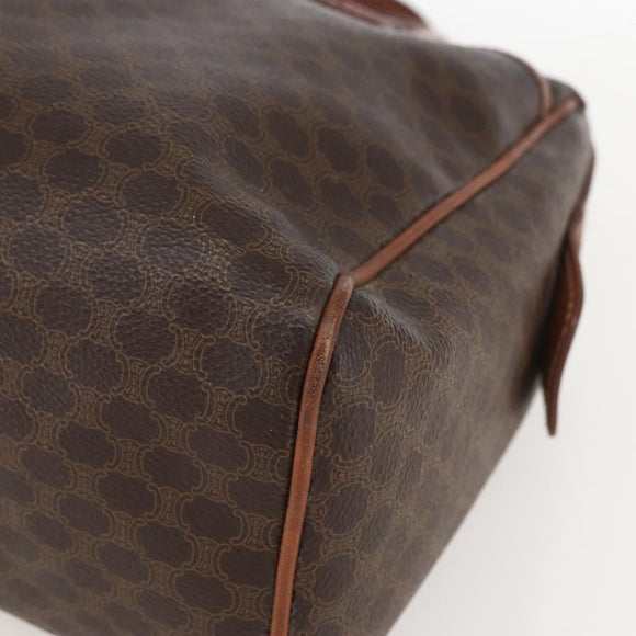 CELINE Macadam Canvas Hand Bag PVC Leather Brown Gold Auth 160202