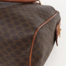 CELINE Macadam Canvas Hand Bag PVC Leather Brown Gold Auth 160202-15